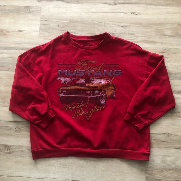 Ford Mustang Red Mach 1 Horsepower Sweatshirt - Picture 3 of 8